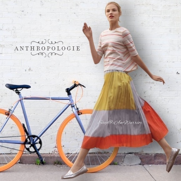 Anthropologie pleated color block maxi skirt *shop@iamwarrior - Picture 5 of 13